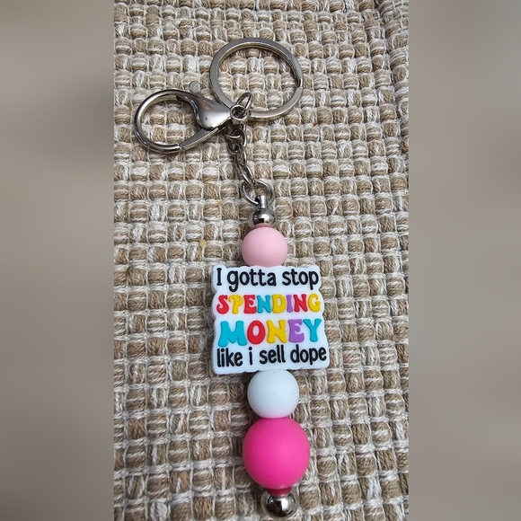 Handmade Accessories - I Gotta Stop Spending Money Funny Silicone Beaded Handmade Keychain NWOT